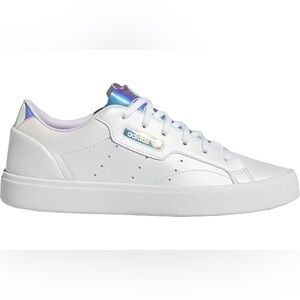 Adidas Sleek White Iridescent Platform Sneakers Size US 7